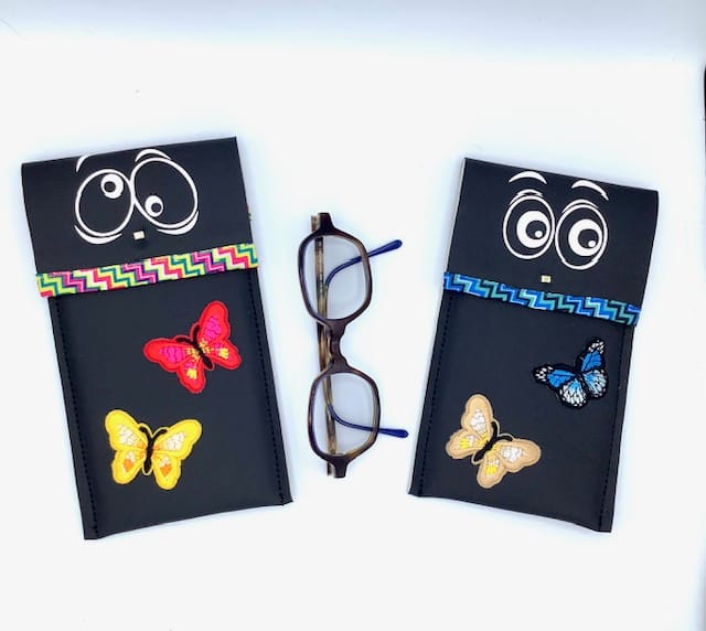 Étui pour lunettes - décoré en matières recyclées