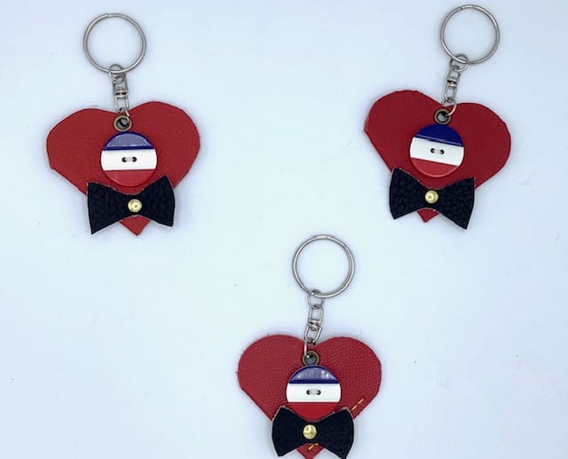 Porte-clés recyclé – Coeur